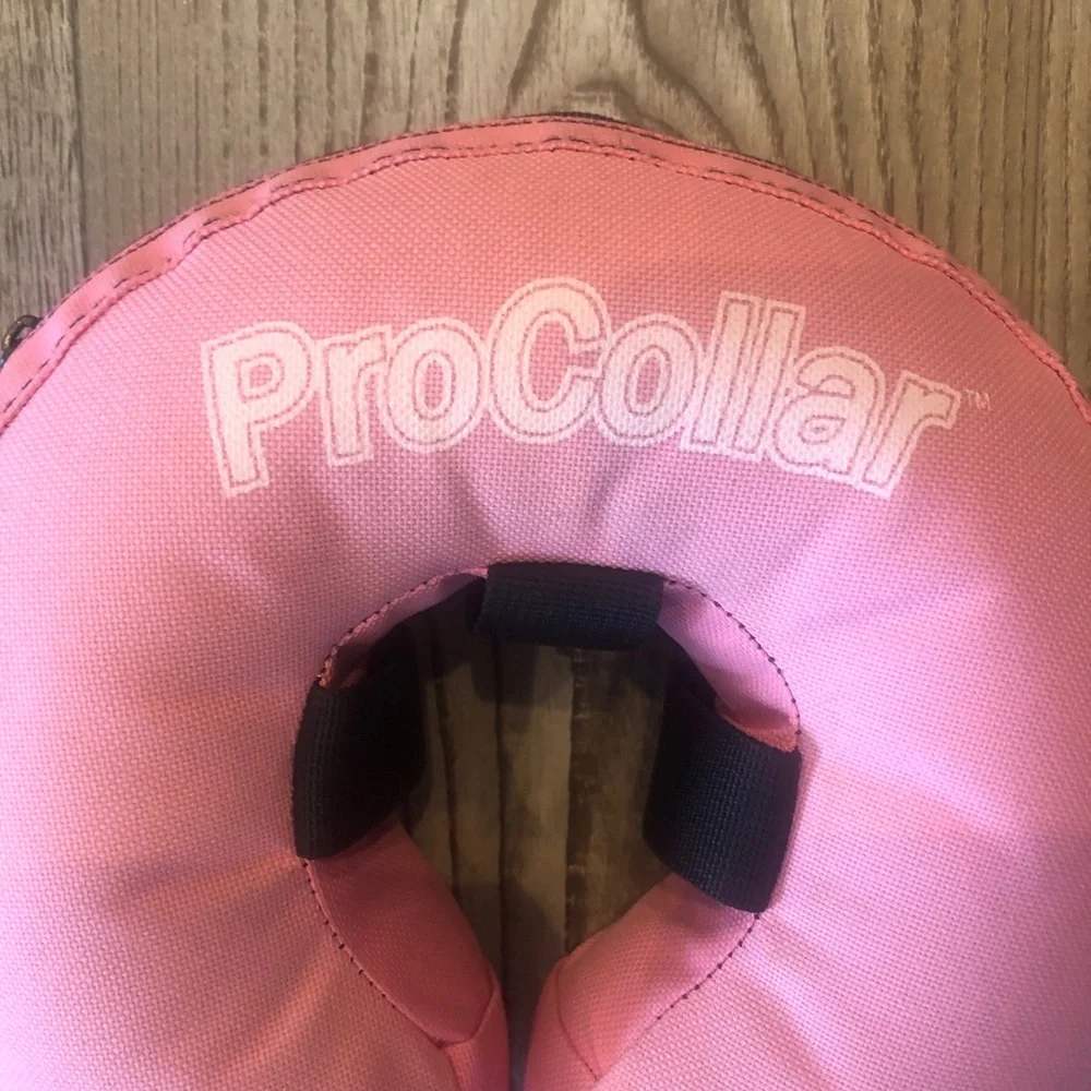 Pink Pro Pet Dog Cat Collar Inflatable Comfort Safety Protective Collar Set 2